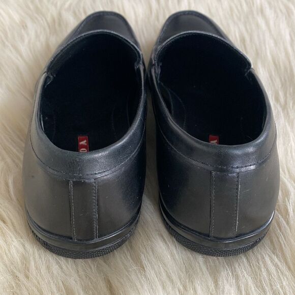 Prada Men\'s Black Smooth Leather Sports Loafers US Sz 7.5 Luxury Designer Sleek main image 11